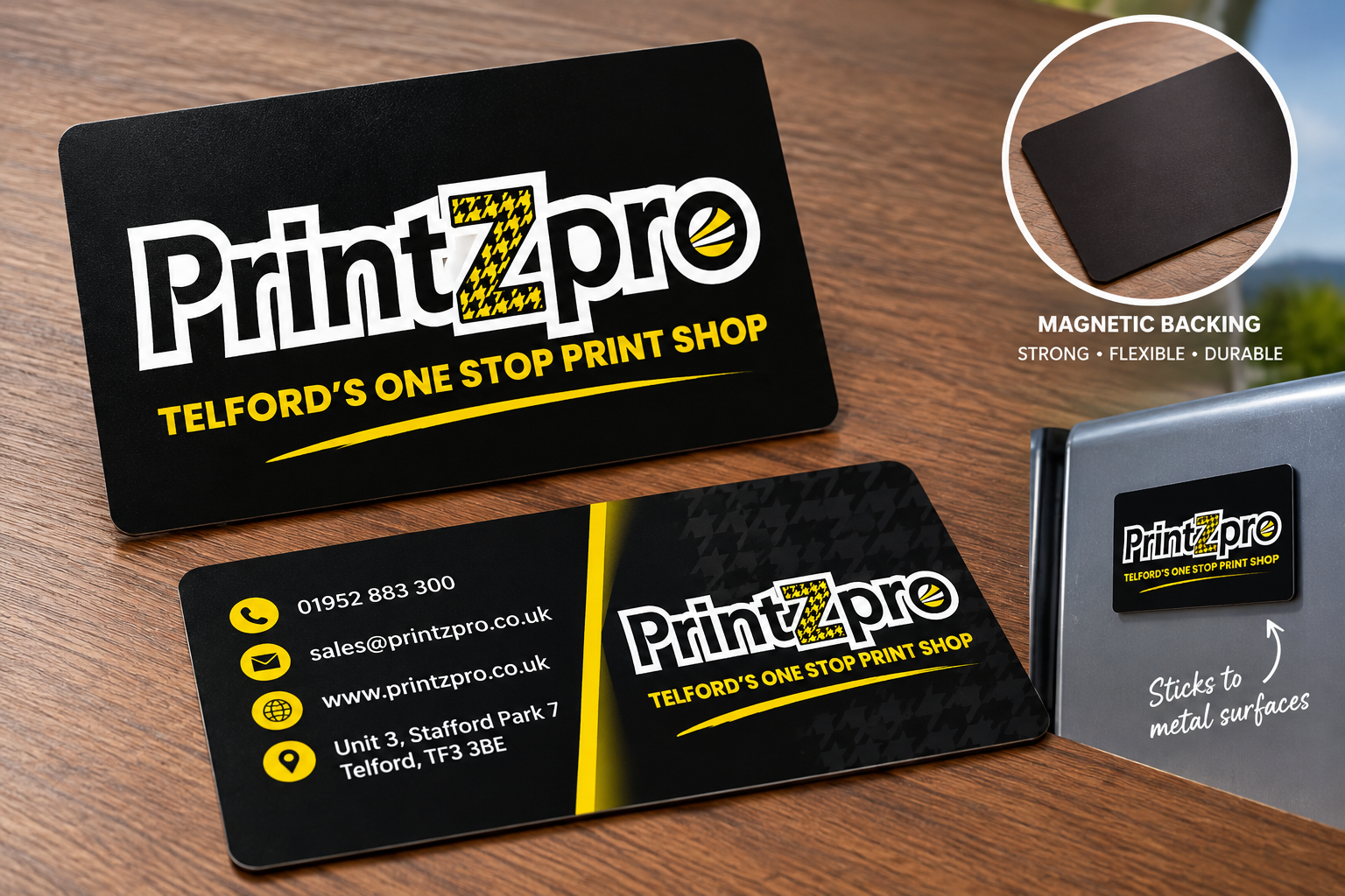 Removable magnetic bussiness cards